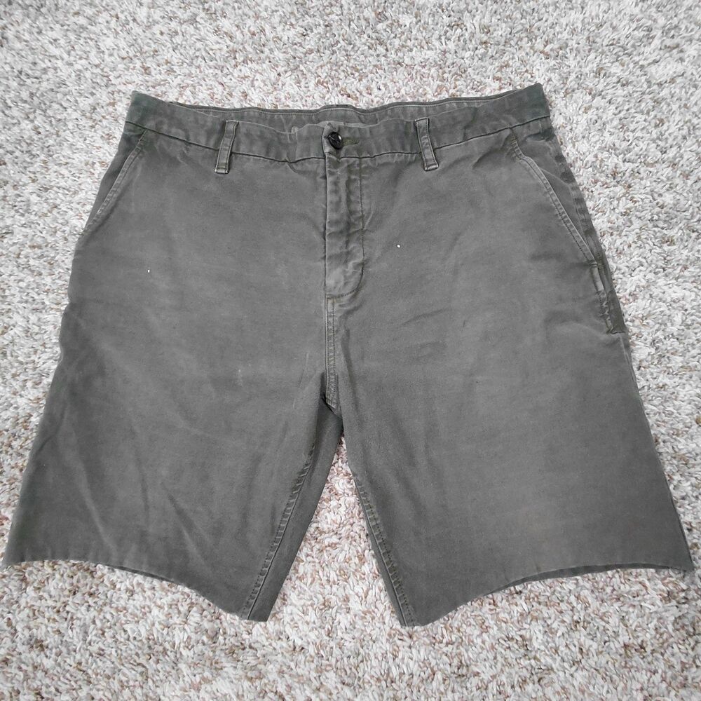 Buck Mason Chino Shorts Cutoff Mens Size 36 Olive Cotton Spandex 9"